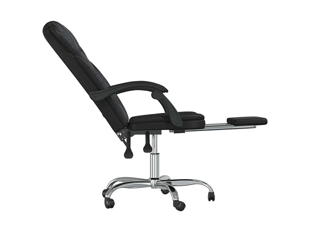 Bürostuhl mit Liegefunktion Schwarz Kunstleder