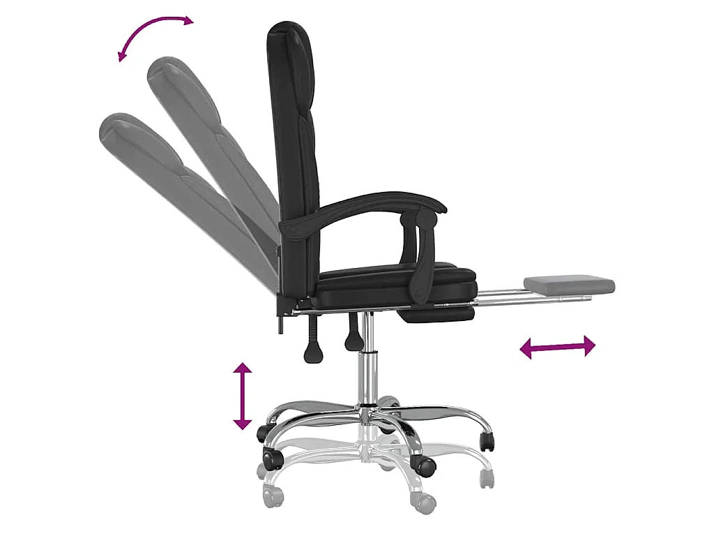 Fauteuil inclinable de bureau Noir Similicuir