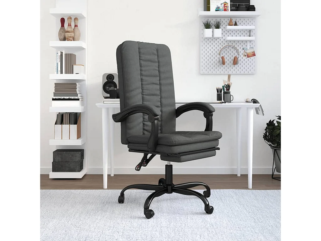 Fauteuil inclinable de bureau Gris foncé Tissu