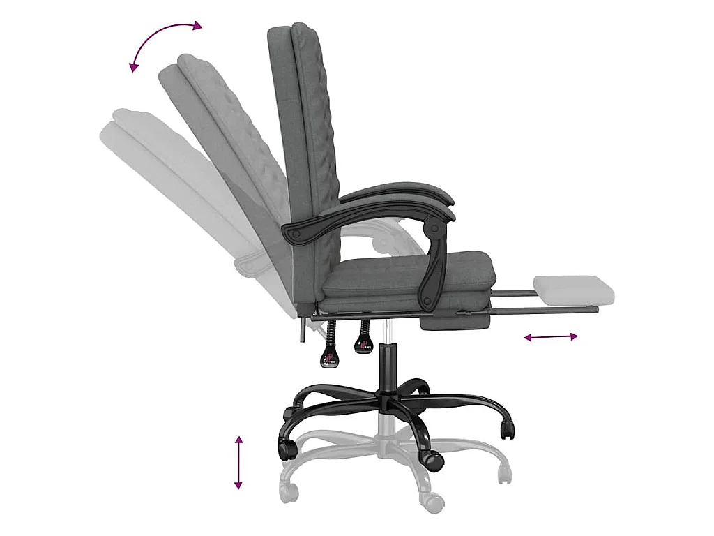 Fauteuil inclinable de bureau Gris foncé Tissu