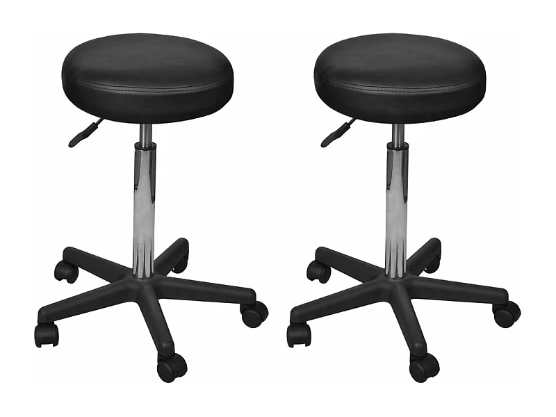 Bürohocker 2 Stk. Schwarz 35,5x84 cm Kunstleder