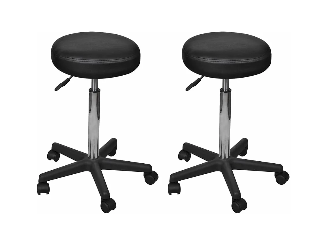 Tabourets de bureau lot de 2 Noir 35,5x84 cm Similicuir