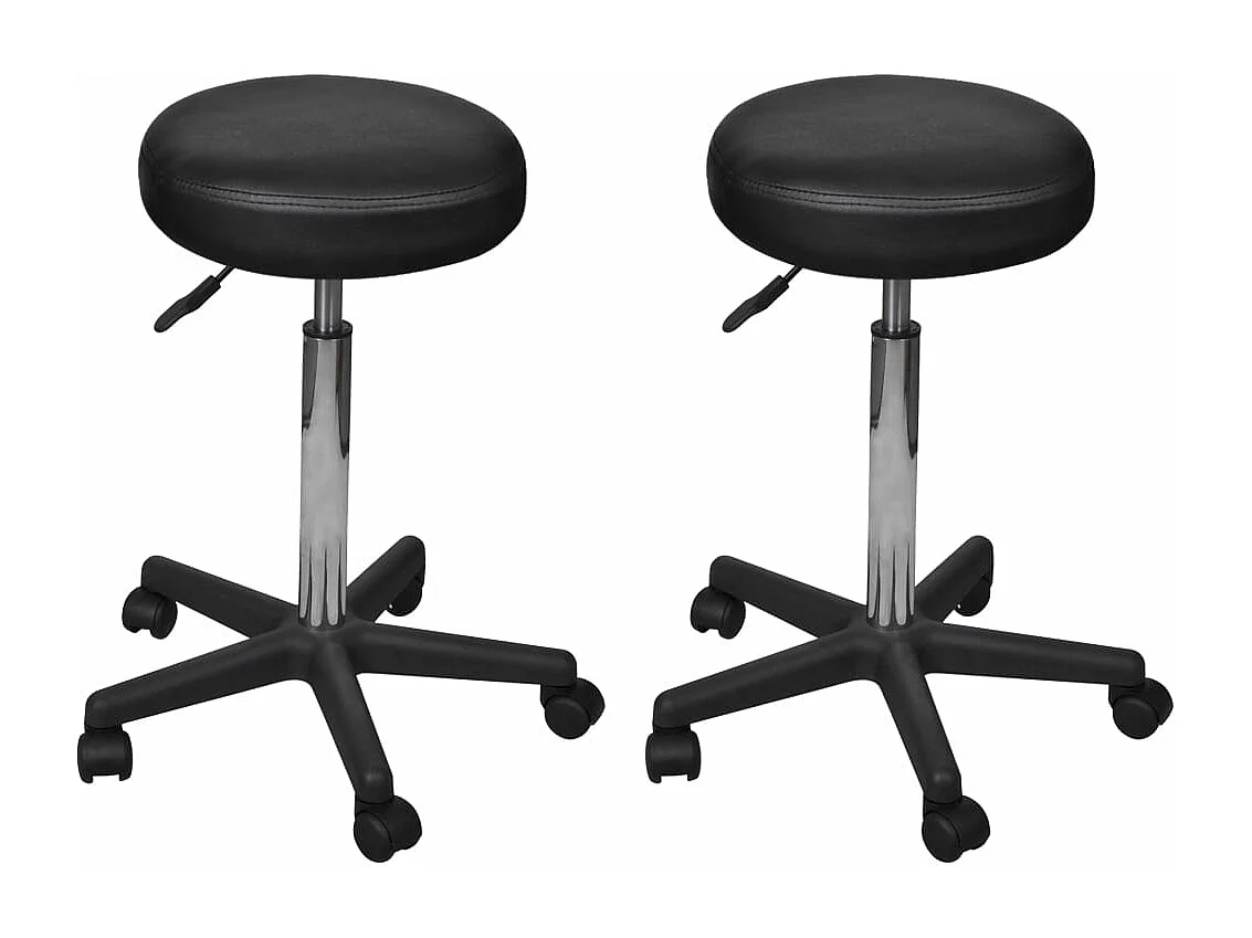 Tabourets de bureau lot de 2 Noir 35,5x84 cm Similicuir