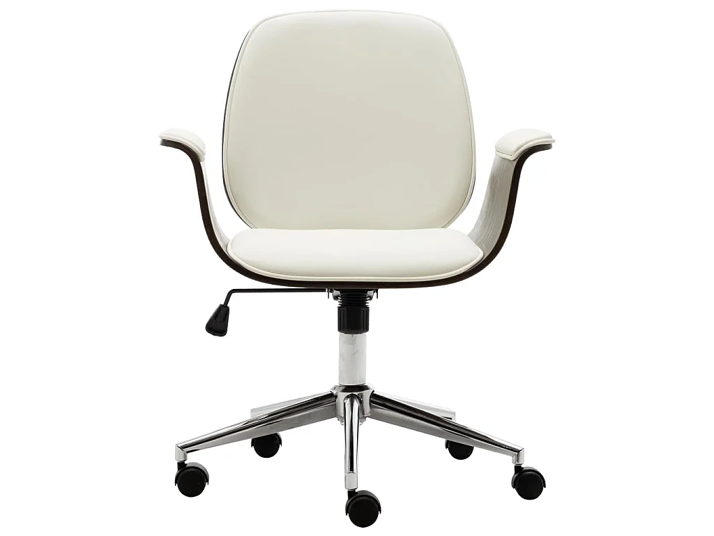 Bürostuhl Weiß Bugholz und Kunstleder