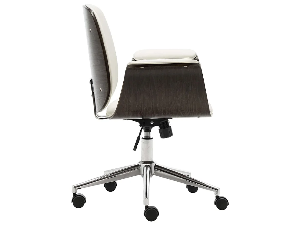Bürostuhl Weiß Bugholz und Kunstleder