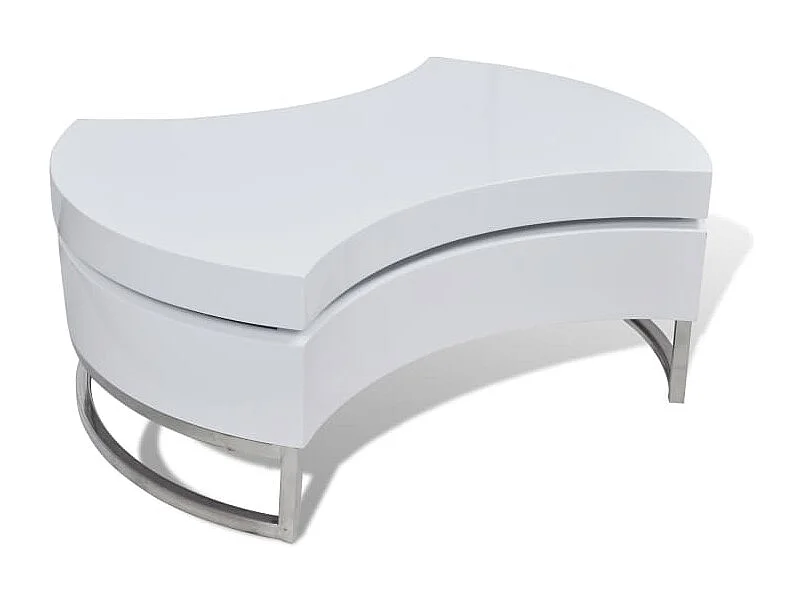 Table basse à forme réglable blanc brillant