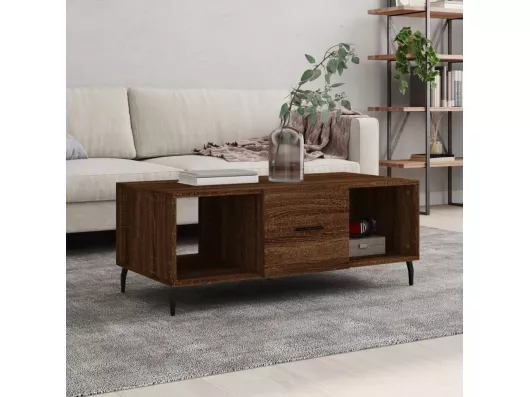 Kauf Unique Couchtisch Braun Eichen-Optik 102x50x40 cm Holzwerkstoff