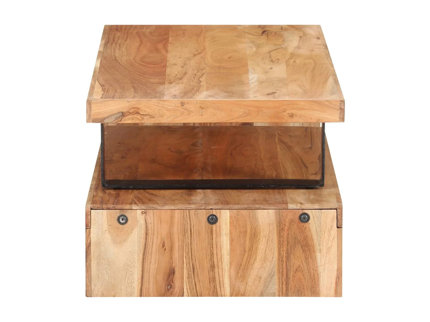 Ensemble de 2 tables basses Bois d'acacia massif