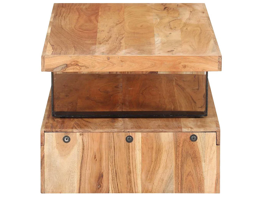 Set Tavolini da Salotto 2 pz in Legno Massello di Acacia