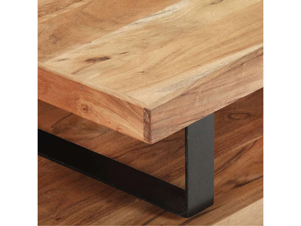 Set Tavolini da Salotto 2 pz in Legno Massello di Acacia