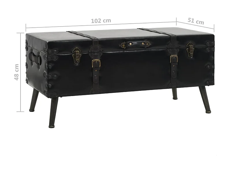 Table basse MDF et acier 102x51x48 cm