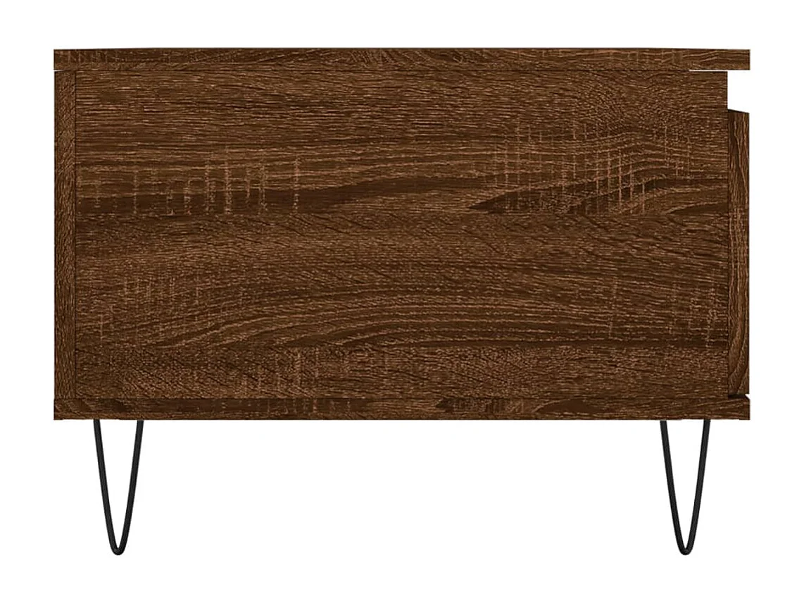 Mesa de centro madera contrachapada marrón roble 90x50x36,5 cm