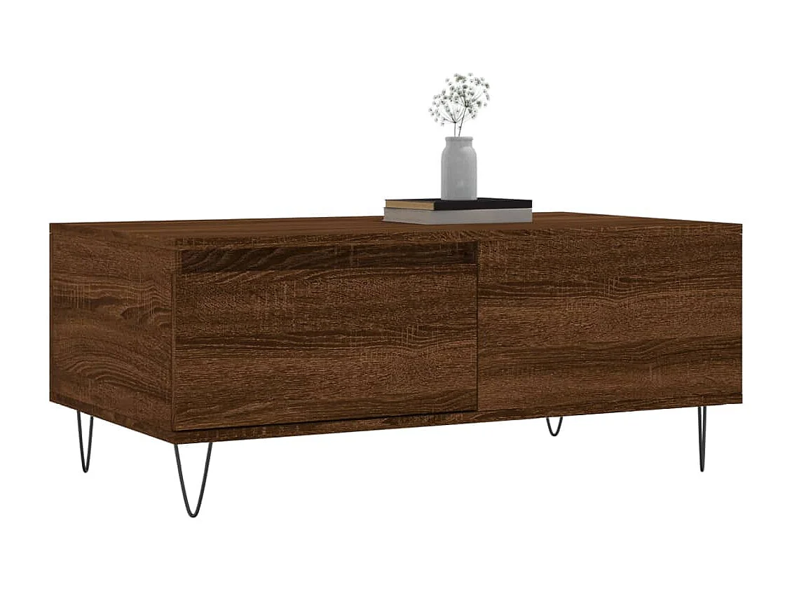 Mesa de centro 90x50x36,5cm derivados madeira carvalho castanho