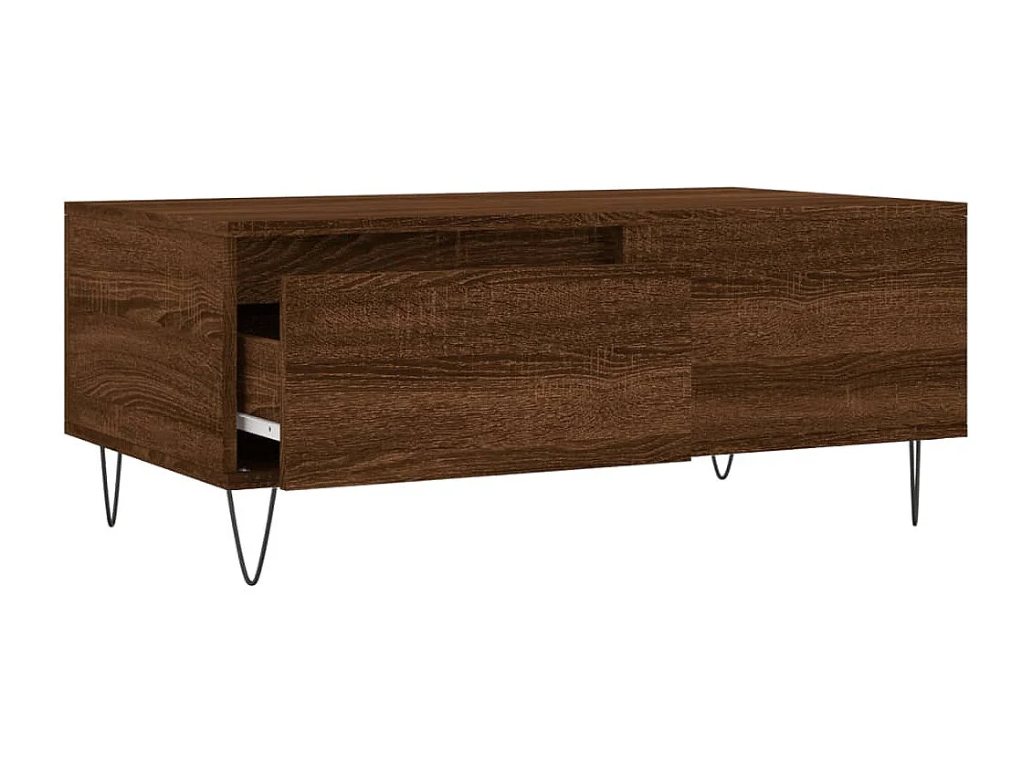 Mesa de centro 90x50x36,5cm derivados madeira carvalho castanho