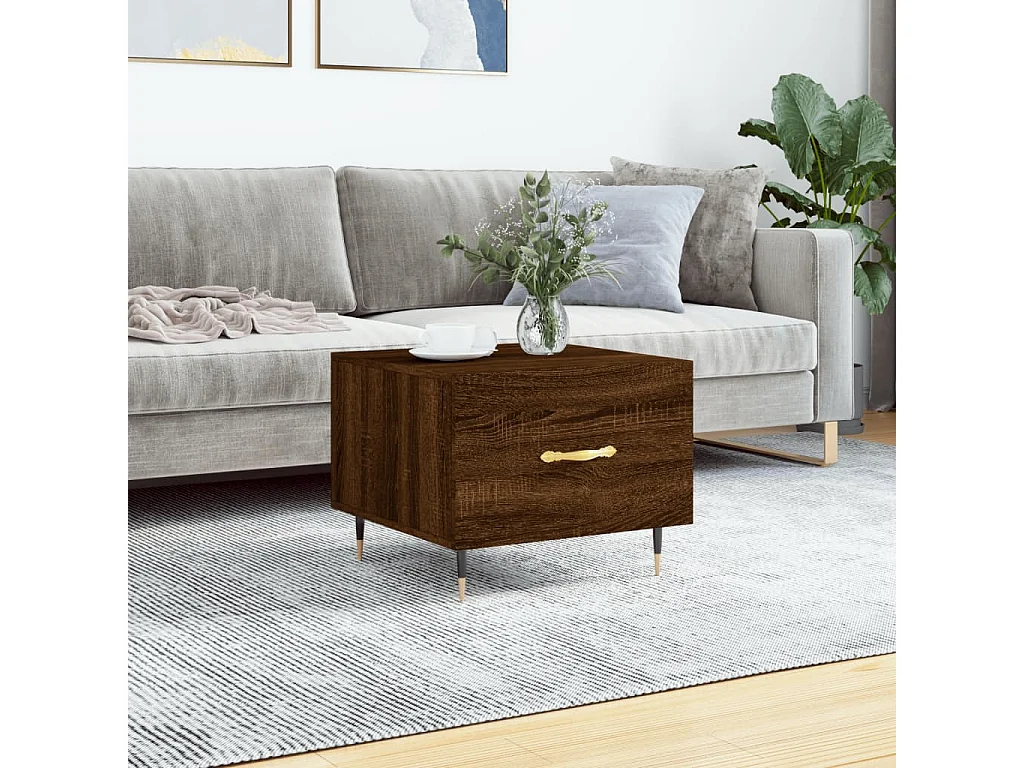 Couchtisch Braun Eichen-Optik 50x50x40 cm Holzwerkstoff