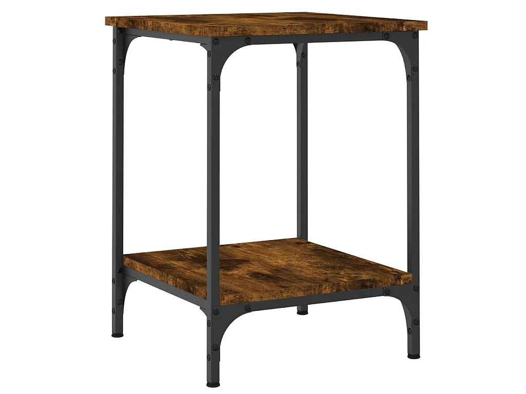 Table basse chêne fumé 40x40x55 cm bois d'ingénierie