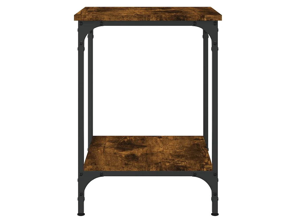 Table basse chêne fumé 40x40x55 cm bois d'ingénierie