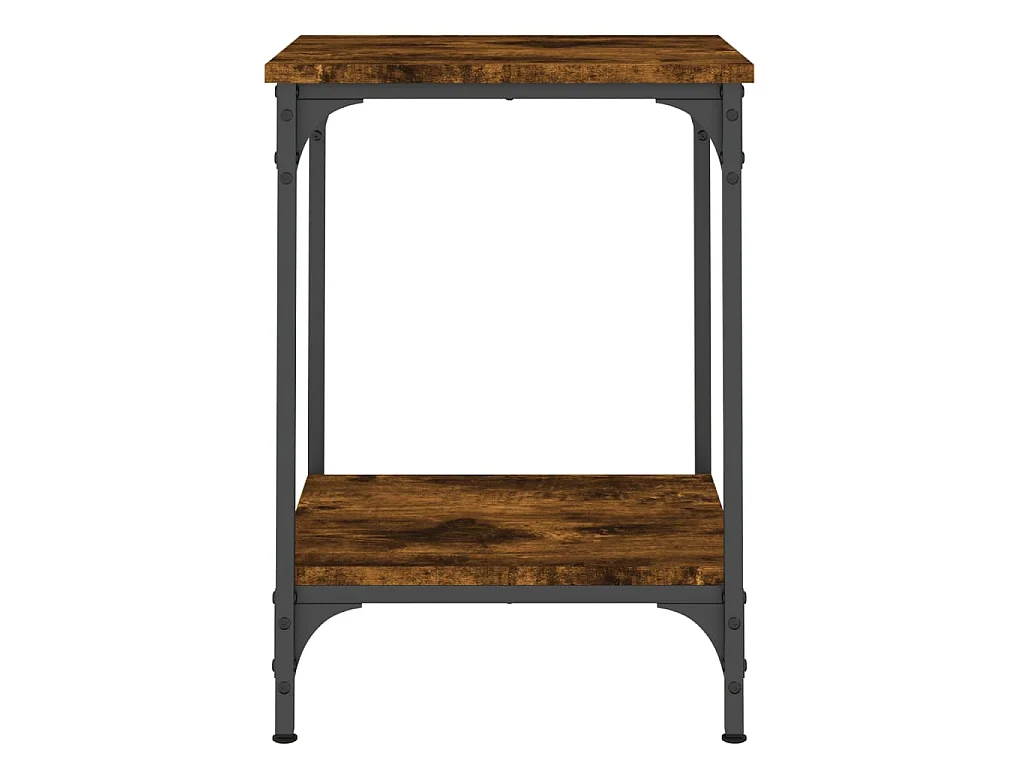 Table basse chêne fumé 40x40x55 cm bois d'ingénierie