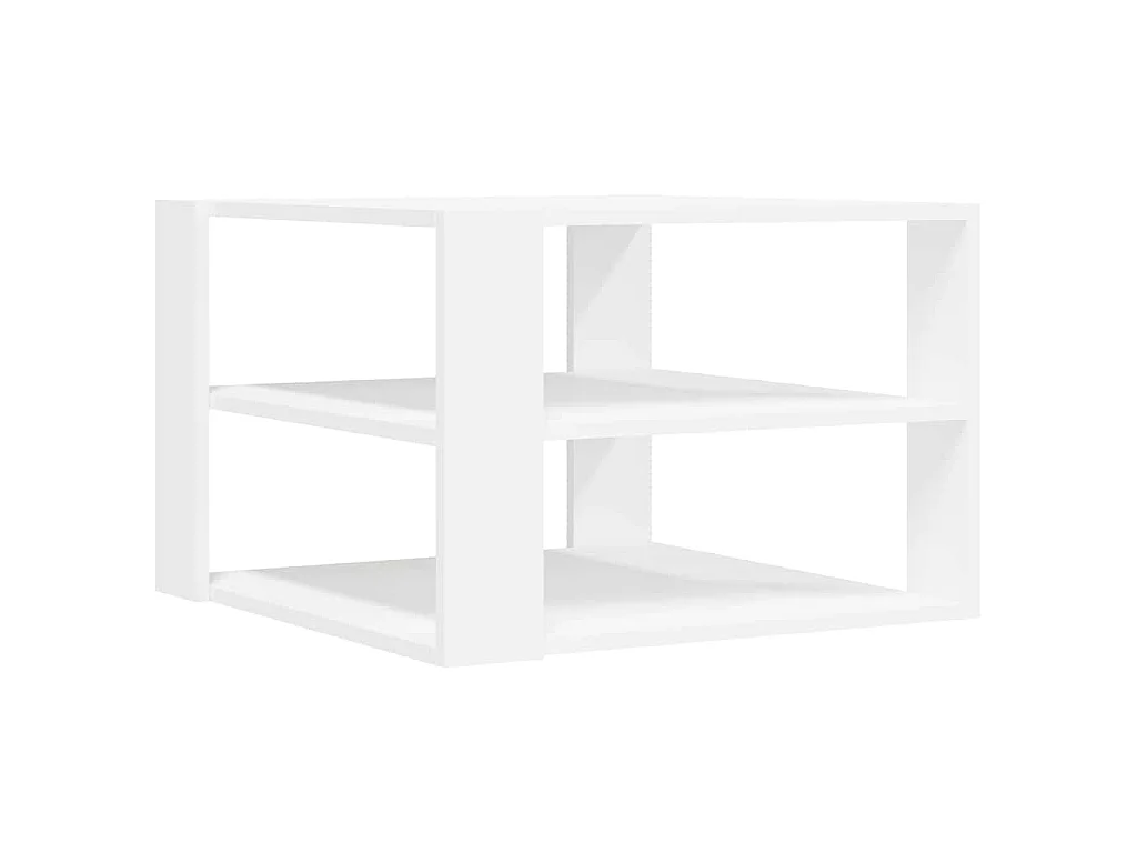 Table basse blanc 58x58x40 cm bois d'ingénierie