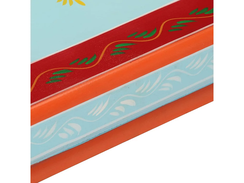 Mesa de centro pintada à mão mangueira maciça azul