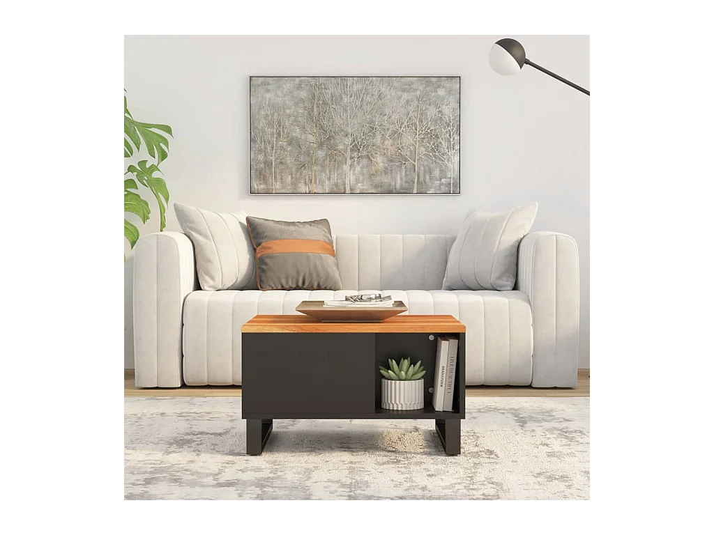 Table basse 60x50x35 cm bois massif d'acacia