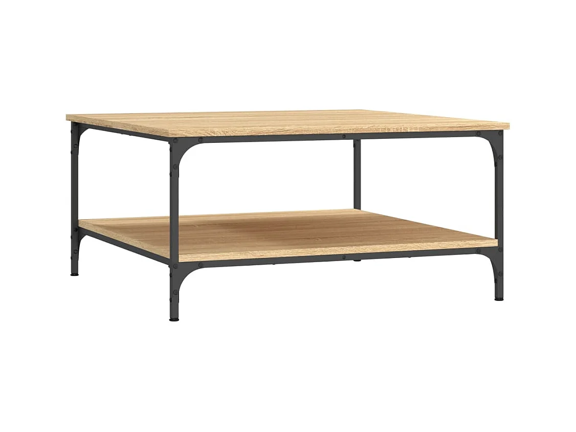 Table basse chêne sonoma 80x80x40 cm bois d'ingénierie
