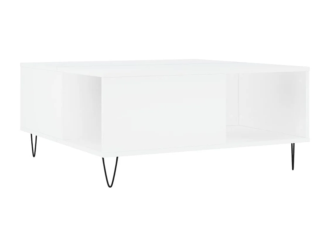 Tavolino da Salotto Bianco 80x80x36,5 cm in Legno Multistrato