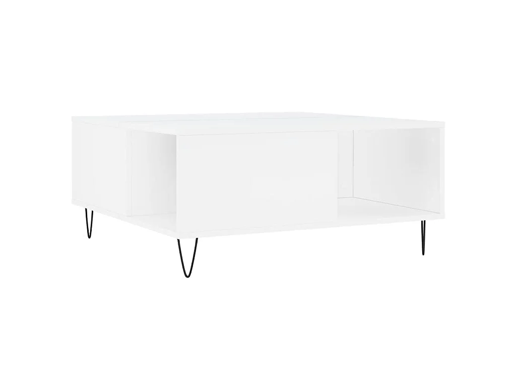 Tavolino da Salotto Bianco 80x80x36,5 cm in Legno Multistrato