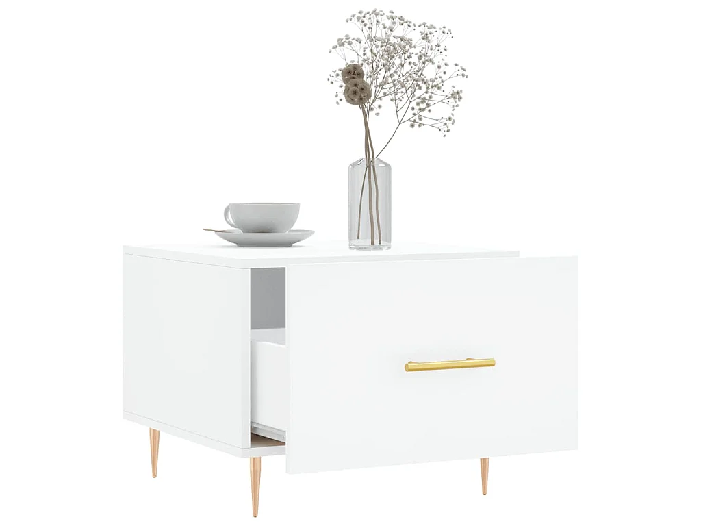 Couchtisch Weiß 50x50x40 cm Holzwerkstoff