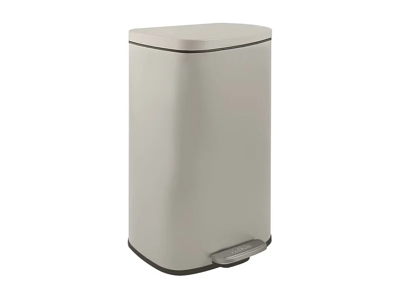 Poubelle à  pédale de cuisine Acier AKIRA 30L Taupe mat Spirella