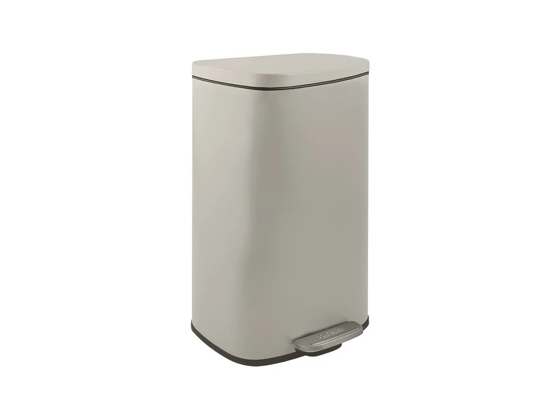 Poubelle à  pédale de cuisine Acier AKIRA 30L Taupe mat Spirella