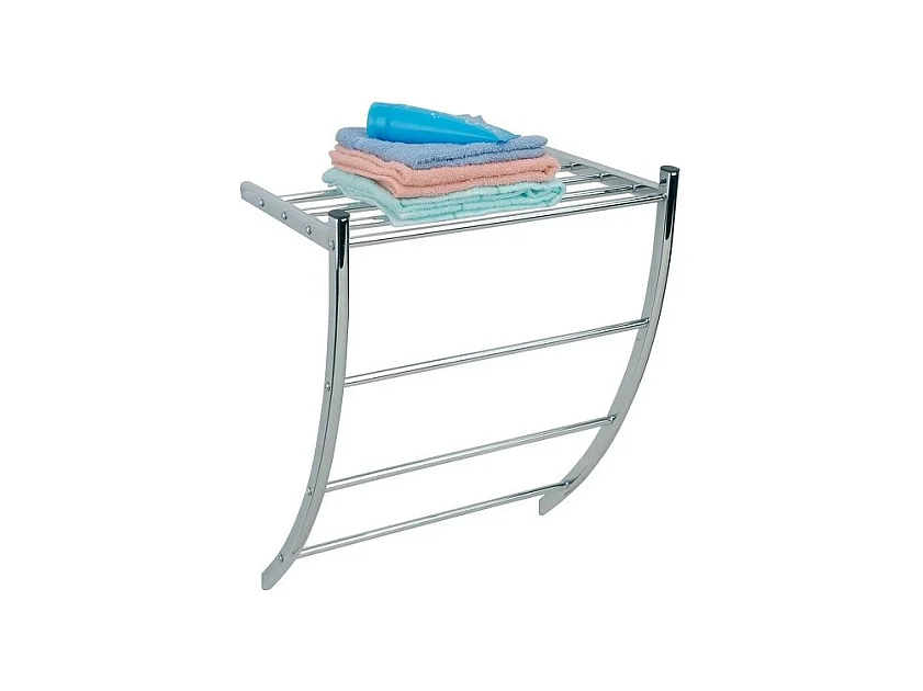 Porte serviettes & étagère murale en Acier chromé MSV
