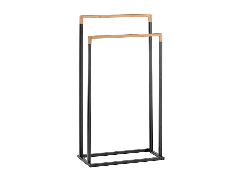 Porte serviettes CHIC Acier & Bambou Noir Spirella