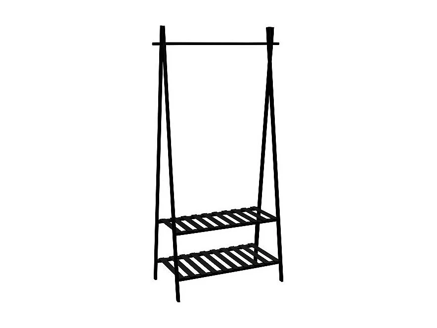 Portant Bambou avec deux étagères MIA Noir MSV