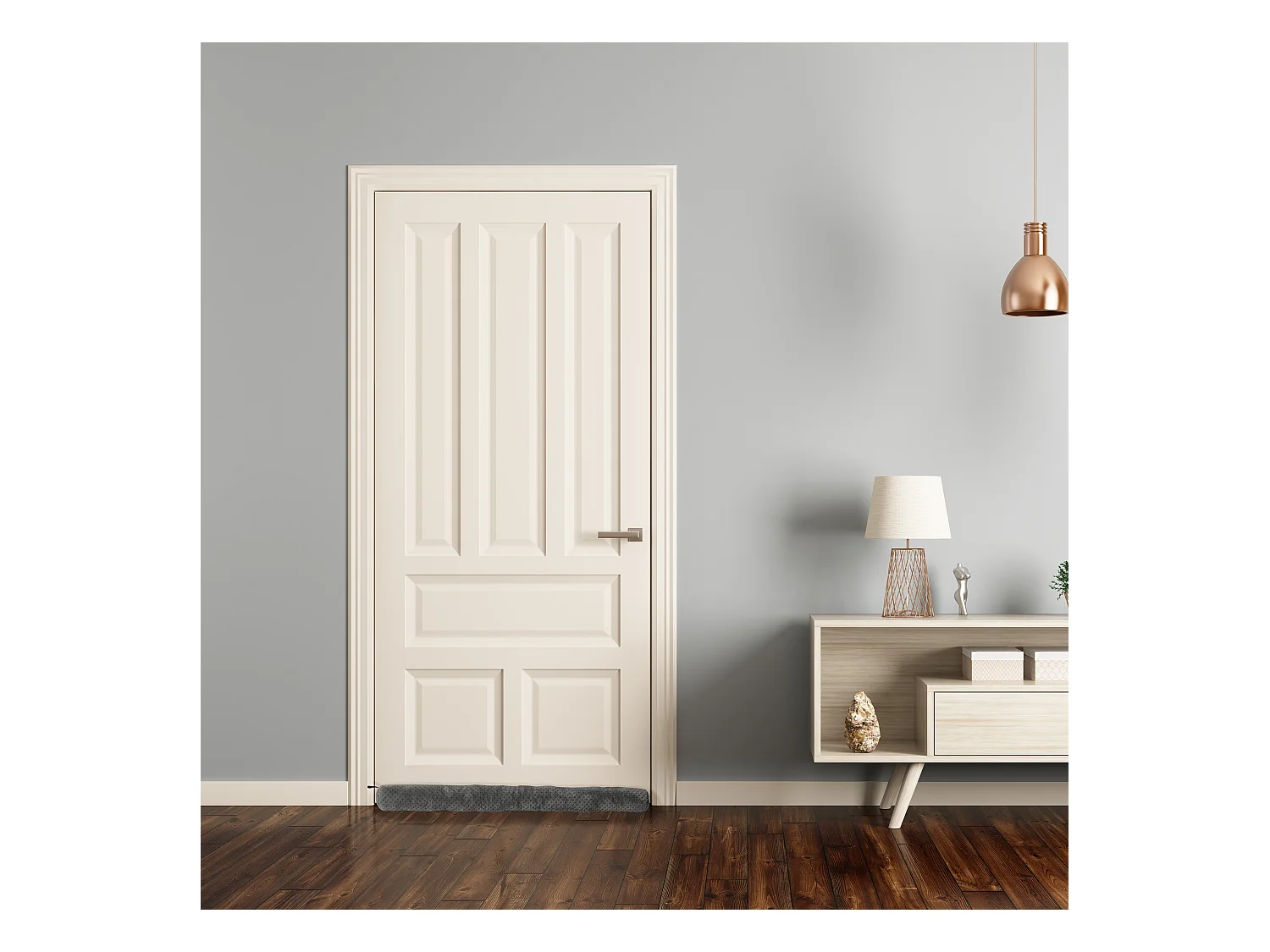 Boudin Bas de Porte "Nid d'Abeille" 80cm Gris Foncé