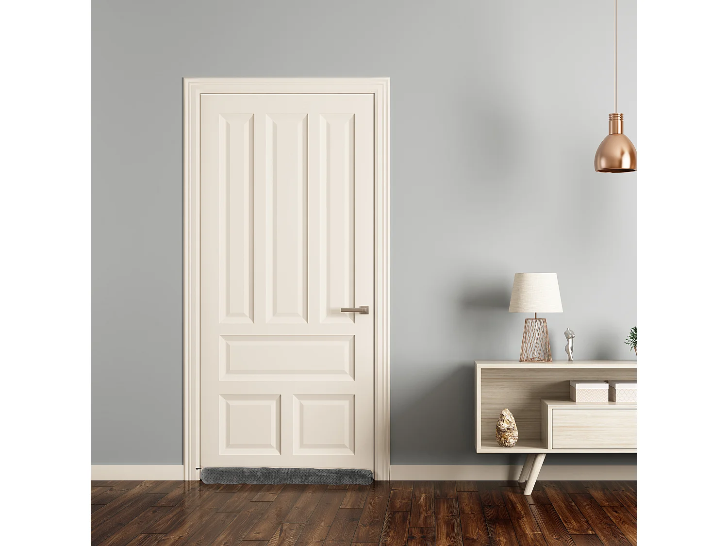 Boudin Bas de Porte "Nid d'Abeille" 80cm Gris Foncé