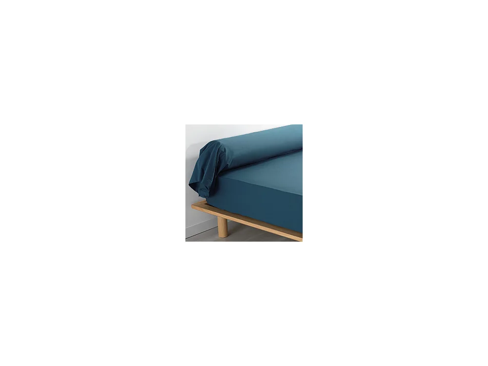 Taie De Traversin 85x185 cm Percale Bleu