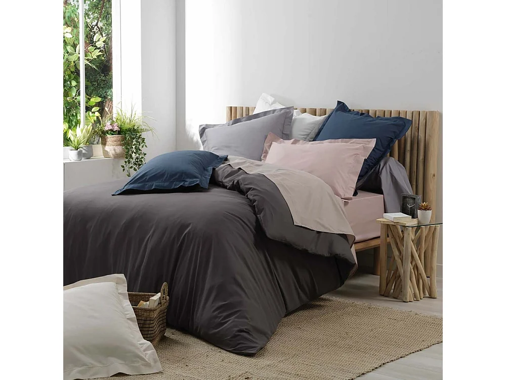 Taie De Traversin 85x185 cm Percale Bleu