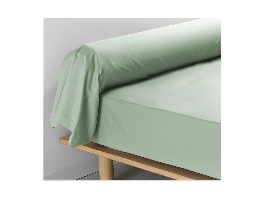 Funda de almohada percal color salvia 85 x 185 cm