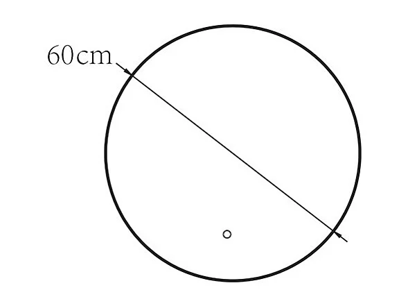 LuxuryBain- Miroir de salle de bain LED à luminosité variable 60cm rond avec cadre en aluminium noir