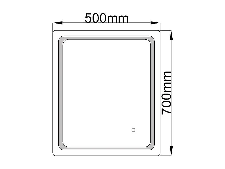 LuxuryBain- Miroir de salle de bain LED à luminosité variable rectangulaire 50x70