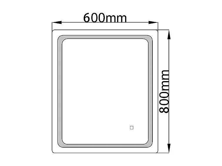 LuxuryBain- Miroir de salle de bain LED à luminosité variable rectangulaire 60x80
