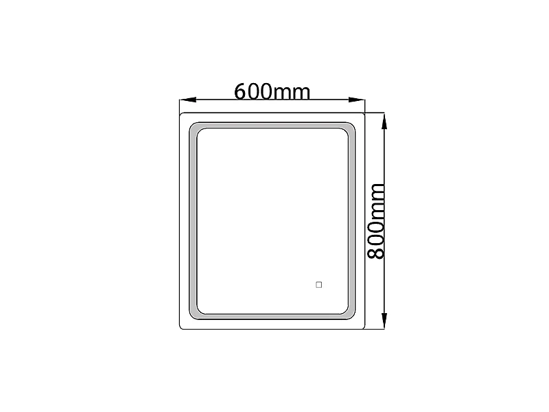 LuxuryBain- Miroir de salle de bain LED 60x80cm anti buée à luminosité variable rectangulaire