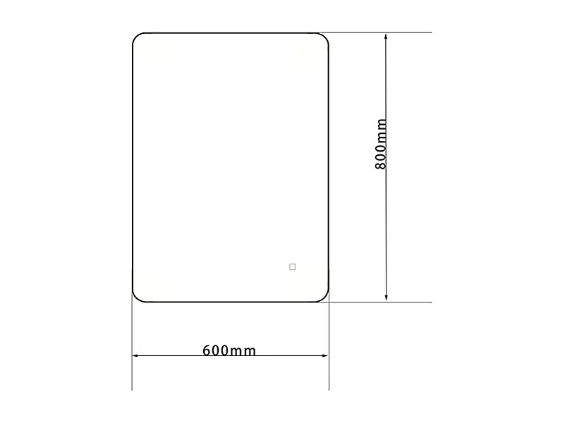 LuxuryBain- Miroir de salle de bain LED anti buée à luminosité variable 60x80cm rectangulaire avec cadre en aluminium noir