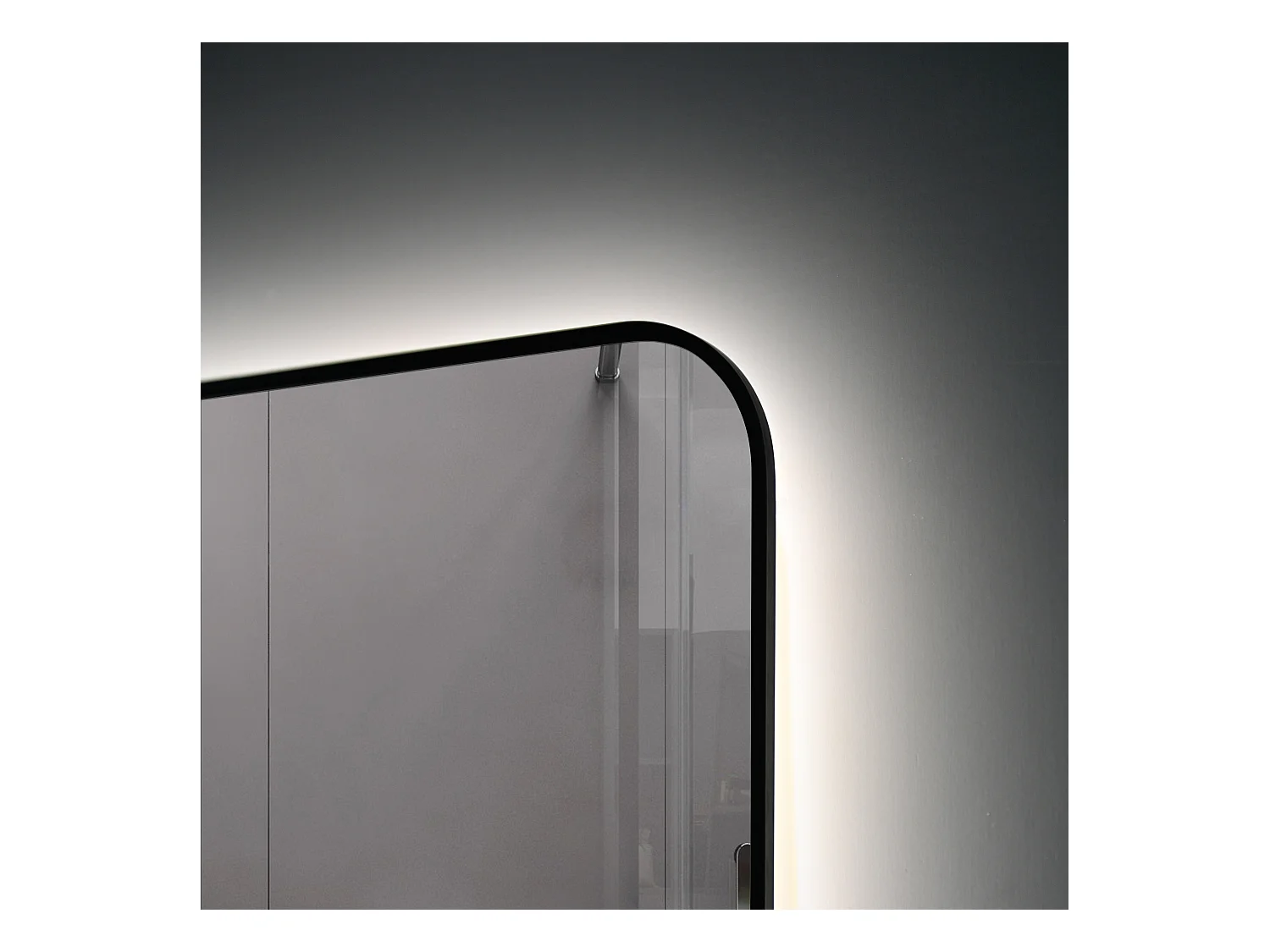 LuxuryBain- Miroir de salle de bain LED anti buée à luminosité variable 60x80cm rectangulaire avec cadre en aluminium noir