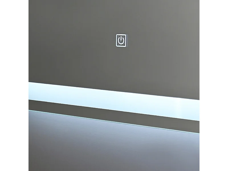 LuxuryBain- Miroir de salle de bain LED à luminosité variable rectangulaire 120x60