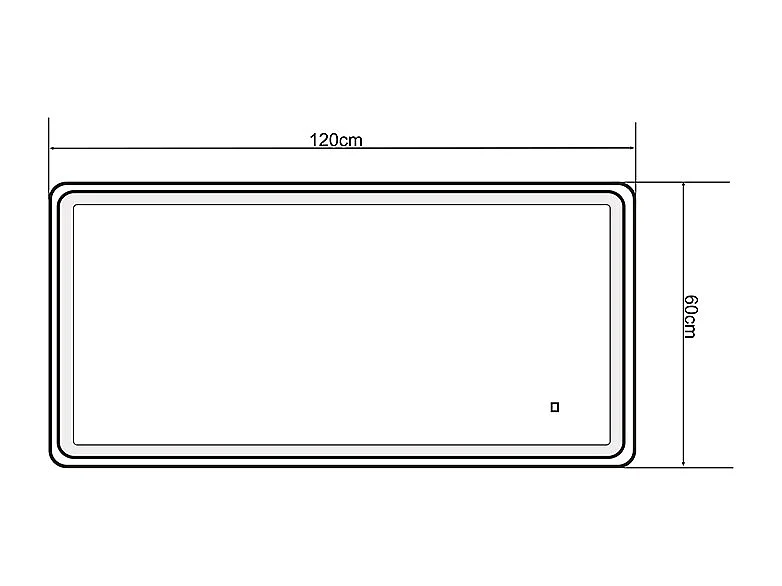 LuxuryBain- Miroir de salle de bain LED à luminosité variable rectangulaire 120x60