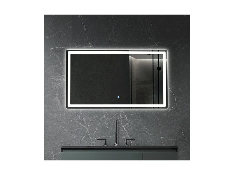 LuxuryBain- Miroir de salle de bain LED à luminosité variable rectangulaire 120x60