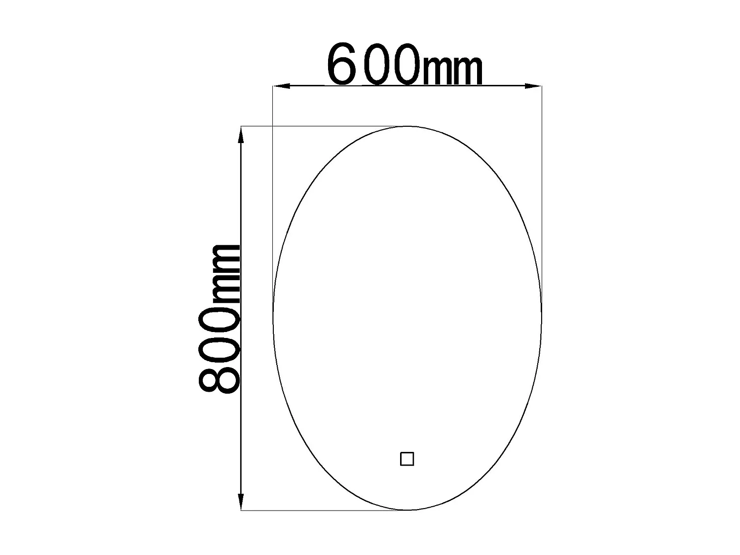 LuxuryBain- Miroir de salle de bain LED à luminosité variable 60x80cm oval