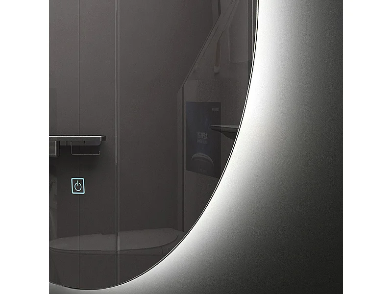 LuxuryBain- Miroir de salle de bain LED à luminosité variable 60x80cm oval